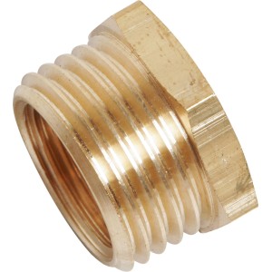 LUX Reduktionsdoppelnippel 3/8 auf 1/2 aus Messing für Kompressor Zubehör.