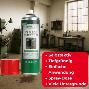 KOKA Ölfleck Entferner Spray, 550ml Dose mit roter Kappe. Reiniger für Öl, Fett und Wachs.
