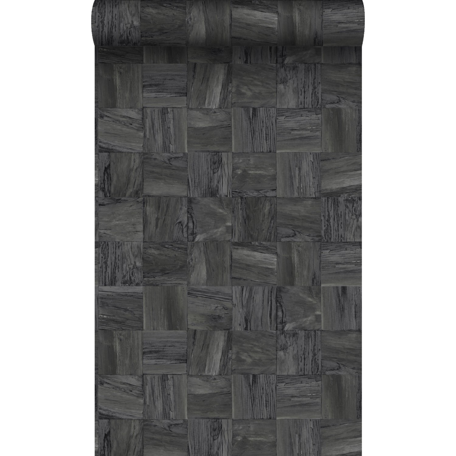 Origin Luxury Wallcoverings Tapete Quadratische Holzstücke Schwarz 53 Cm X günstig online kaufen