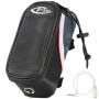 Tectake Fahrradtasche zur Rahmenbefestigung, schwarz-grau-rot, mit wasserabweisendem Fach fürs Handy.