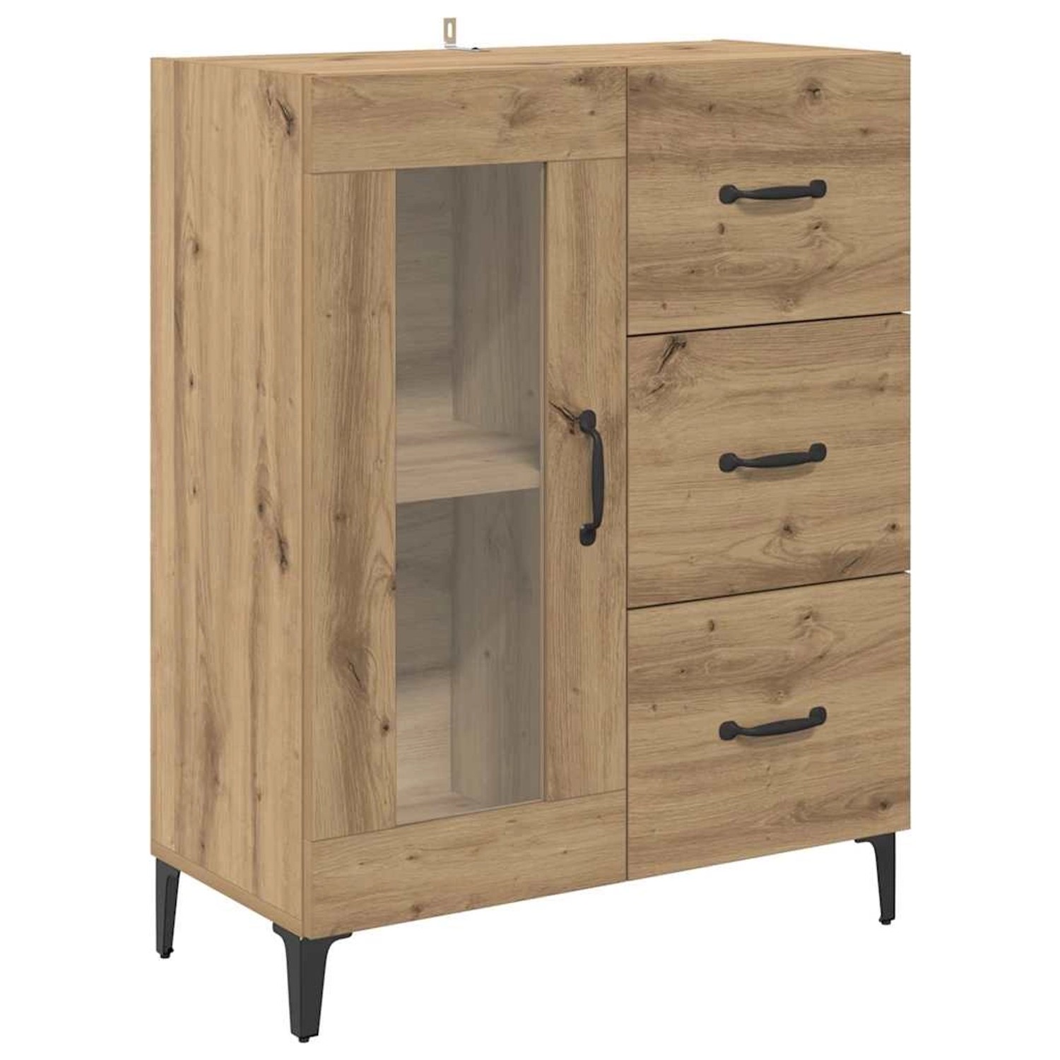 vidaXL Sideboard Artisan-Eiche 69,5 x 34 x 90 cm Verbundholz und Eisen 8808 günstig online kaufen