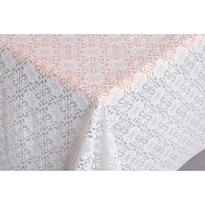 Venilia Tischschoner Marrakesch, transparente Meterware mit floralem Muster.