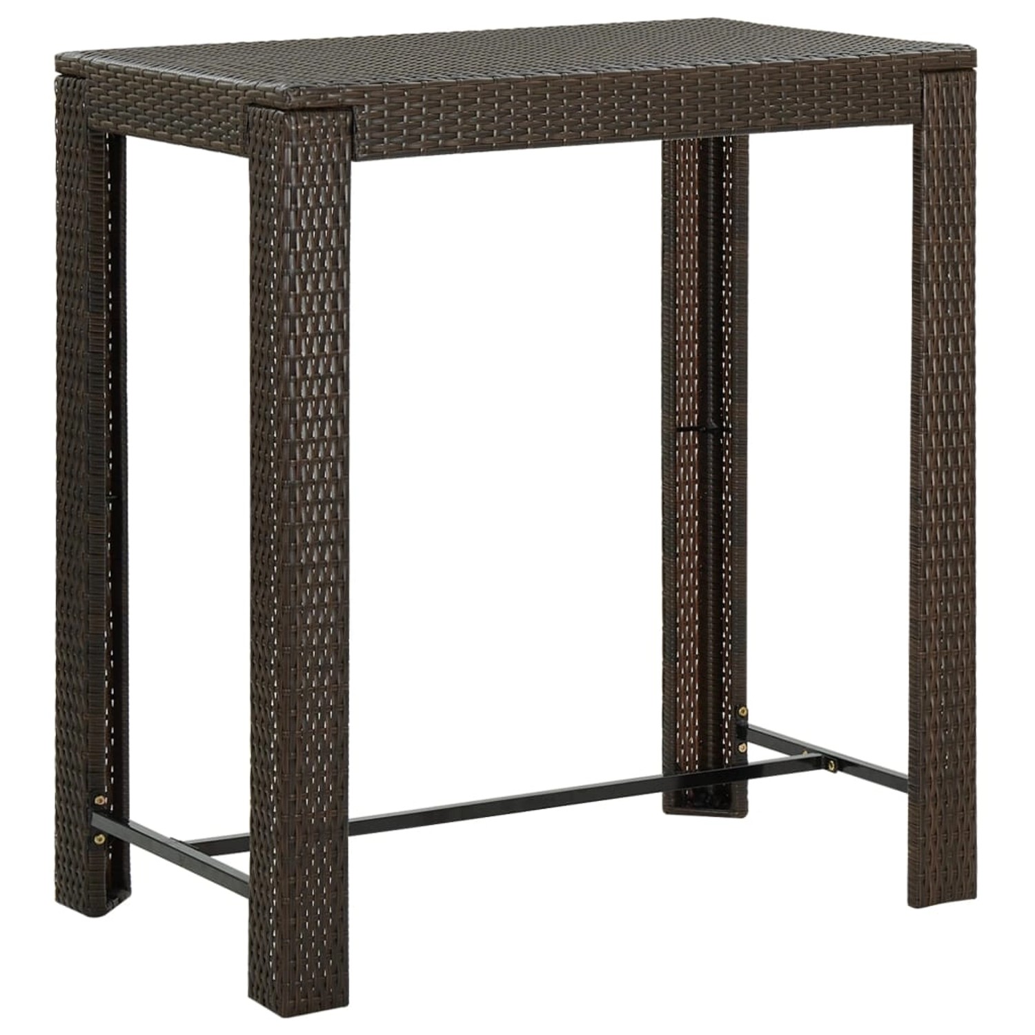 vidaXL Garten-Bartisch Braun 100x60,5x110,5 cm Poly Rattan 45873