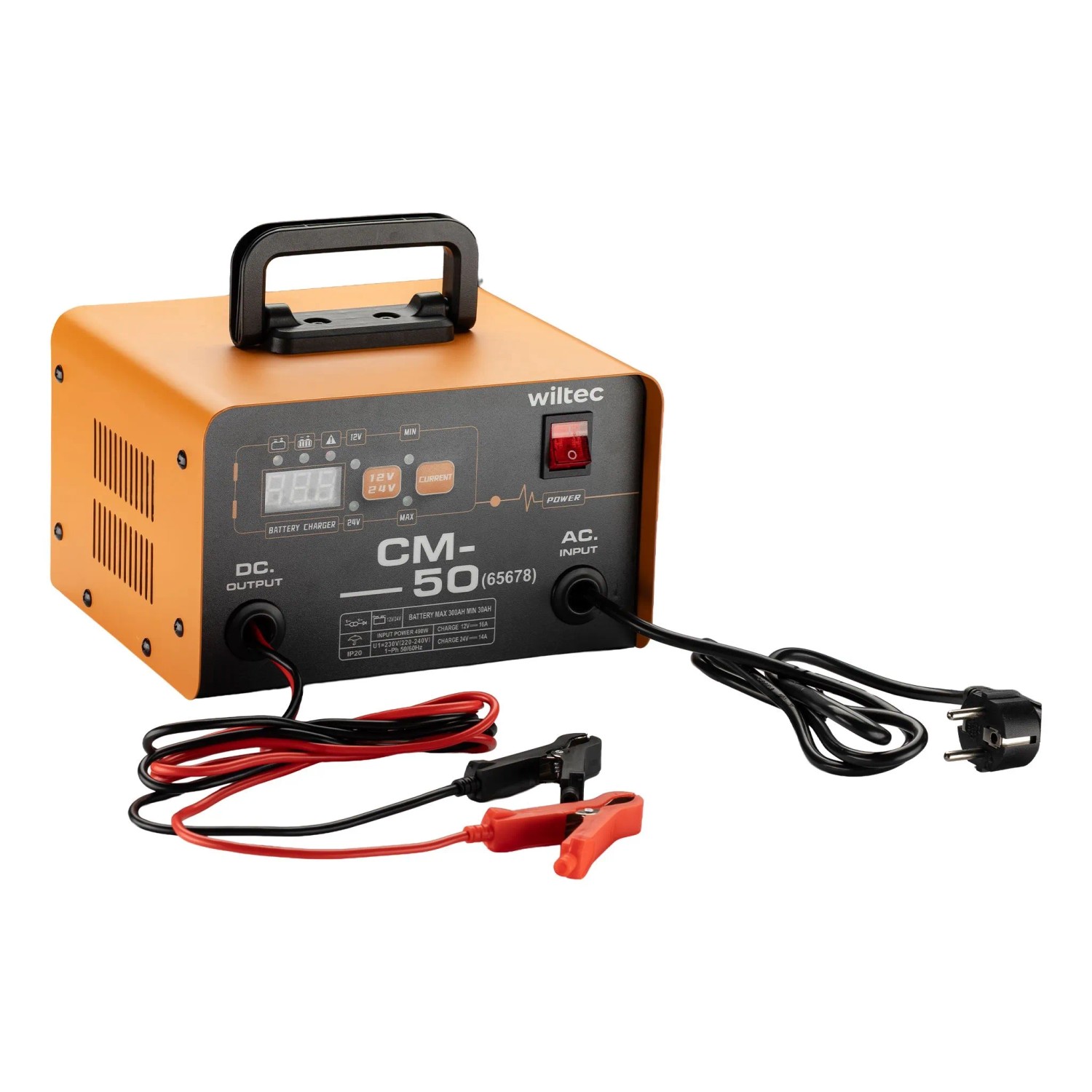 Wiltec Ladegerät 12-24V Batterieladegerät 30-300Ah Autobatterie Kfz Lcd-Display