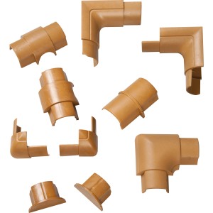 D-Line Kabelkanal Zubehör-Set, 10-teilig in Holzoptik für 30x15 mm Kabelkanäle.