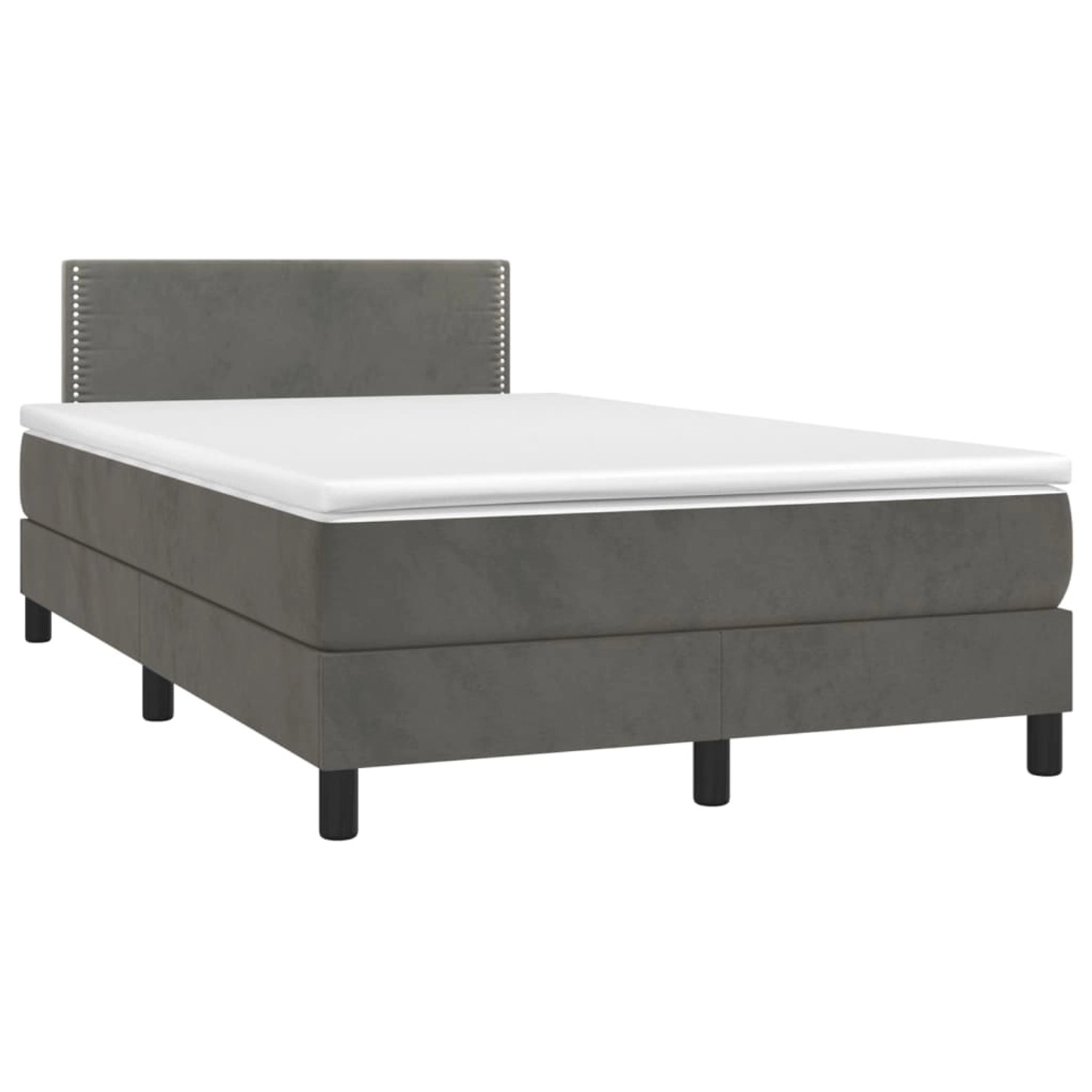 vidaXL Boxspringbett mit Matratze & LED Dunkelgrau 120x200 cm Samt 3134334 günstig online kaufen