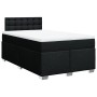 Schwarzes vidaXL Boxspringbett 120x200 cm mit Matratze und Kopfteil.