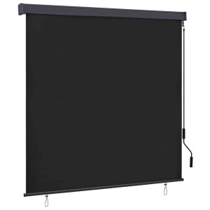 Anthrazitfarbenes vidaXL Outdoor-Rollo 180x250 cm aus Stoff und Aluminium, mit Handkurbel für Fenster und Terrasse.