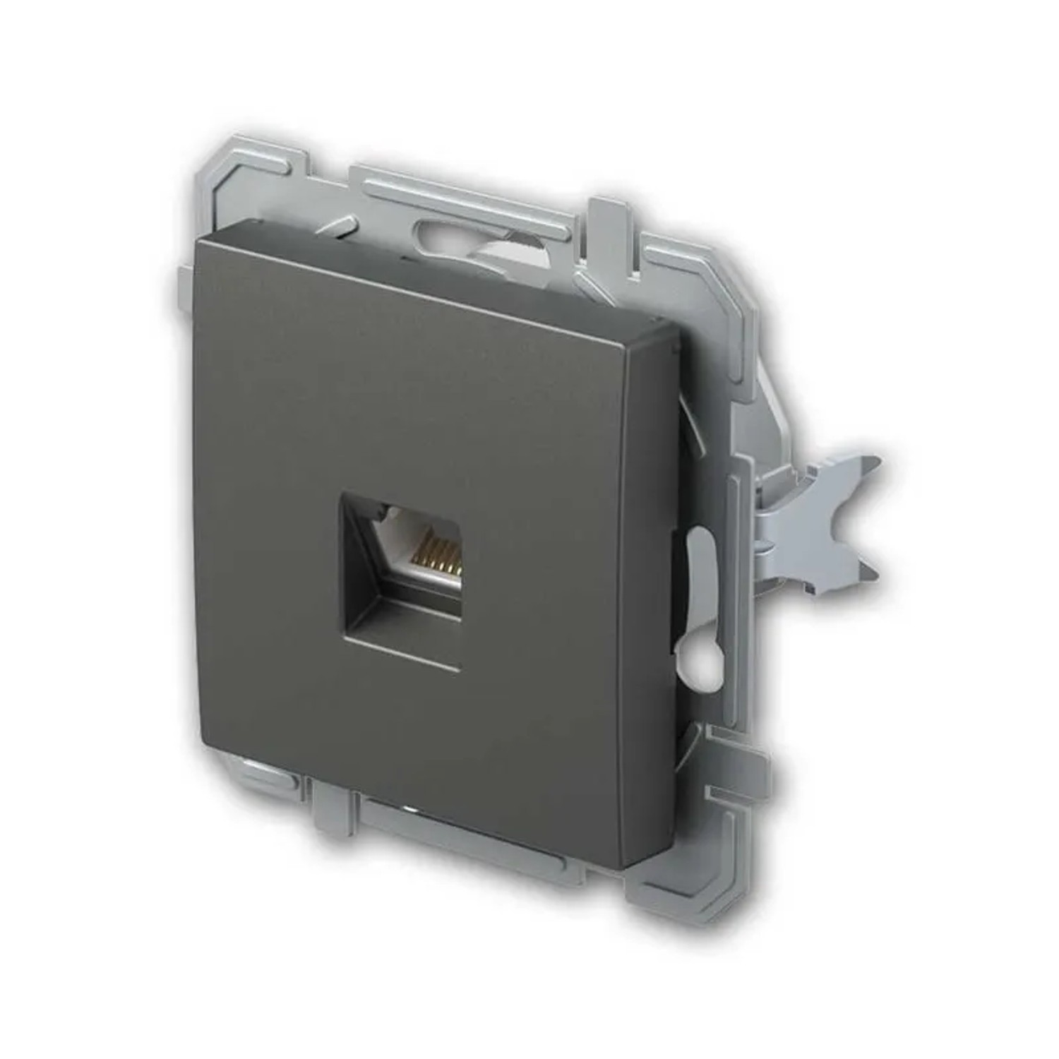 TEM LOGIQ RJ45 Netzwerkdose CAT6 88 Anthrazit ohne Rahmen
