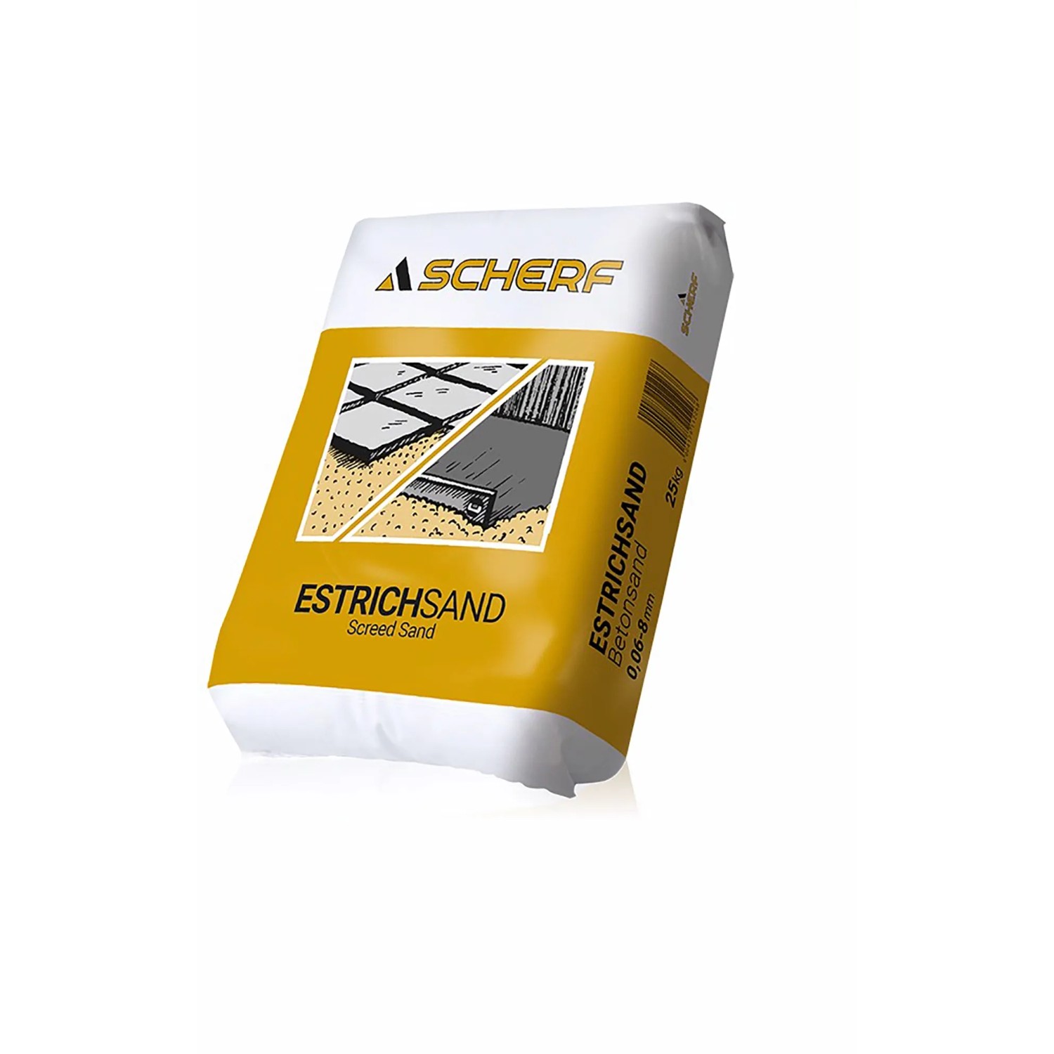 Sack Estrichsand (Betonsand), beige-braun, 25 kg. Ideal für Beton- und Natursteinarbeiten.