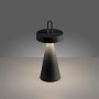 Schwarze LED-Akku-Tischleuchte Alwa, dimmbar, für Innen & Außen. Dekoleuchte mit warmweißem Licht.