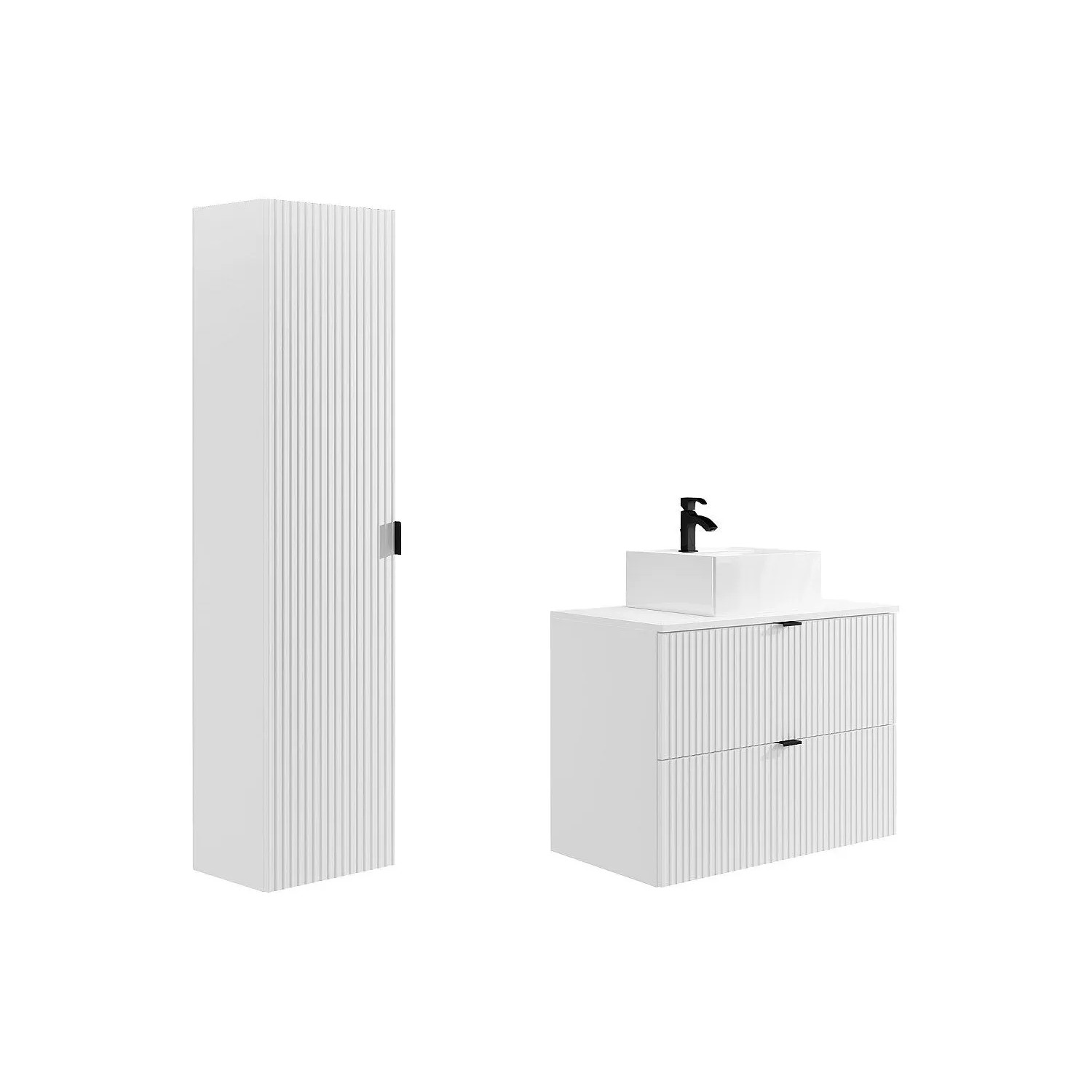Vente-unique Badmöbel-Set Zevini Weiß 80 cm