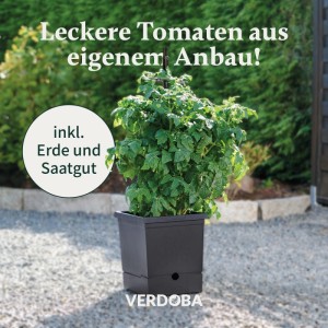 VERDOBA Tomatentopf Tomaten Anzuchtset Inkl. Saatgut & Erde Rankhilfe