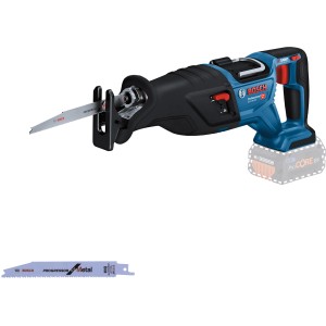 Bosch Professional GSA 18 V-28 Akku-Säbelsäge (ohne Akku) mit Sägeblatt.