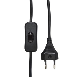Detailaufnahme von Stecker und Schalter der PR Home Wells Wandleuchte.