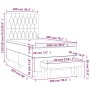 vidaXL Boxspringbett dunkelbraun (100x200 cm) mit Matratze und Bank, Maßeinteilung.