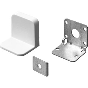 Hettich Schranksicherung, 2-teiliges Set aus Stahl und Kunststoff, weiß, zur Montage von Möbeln.