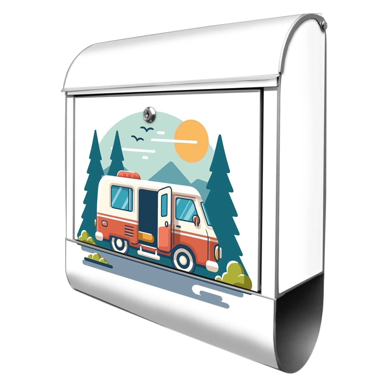 Banjado Design Briefkasten Silber Pulverbeschichtet 39x47x14cm 2 Schlüssel günstig online kaufen