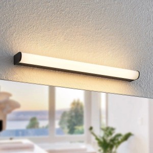 Moderne Lindby LED Bad Wandleuchte Ulisan, schwarz, aus Aluminium, spritzwassergeschützt.