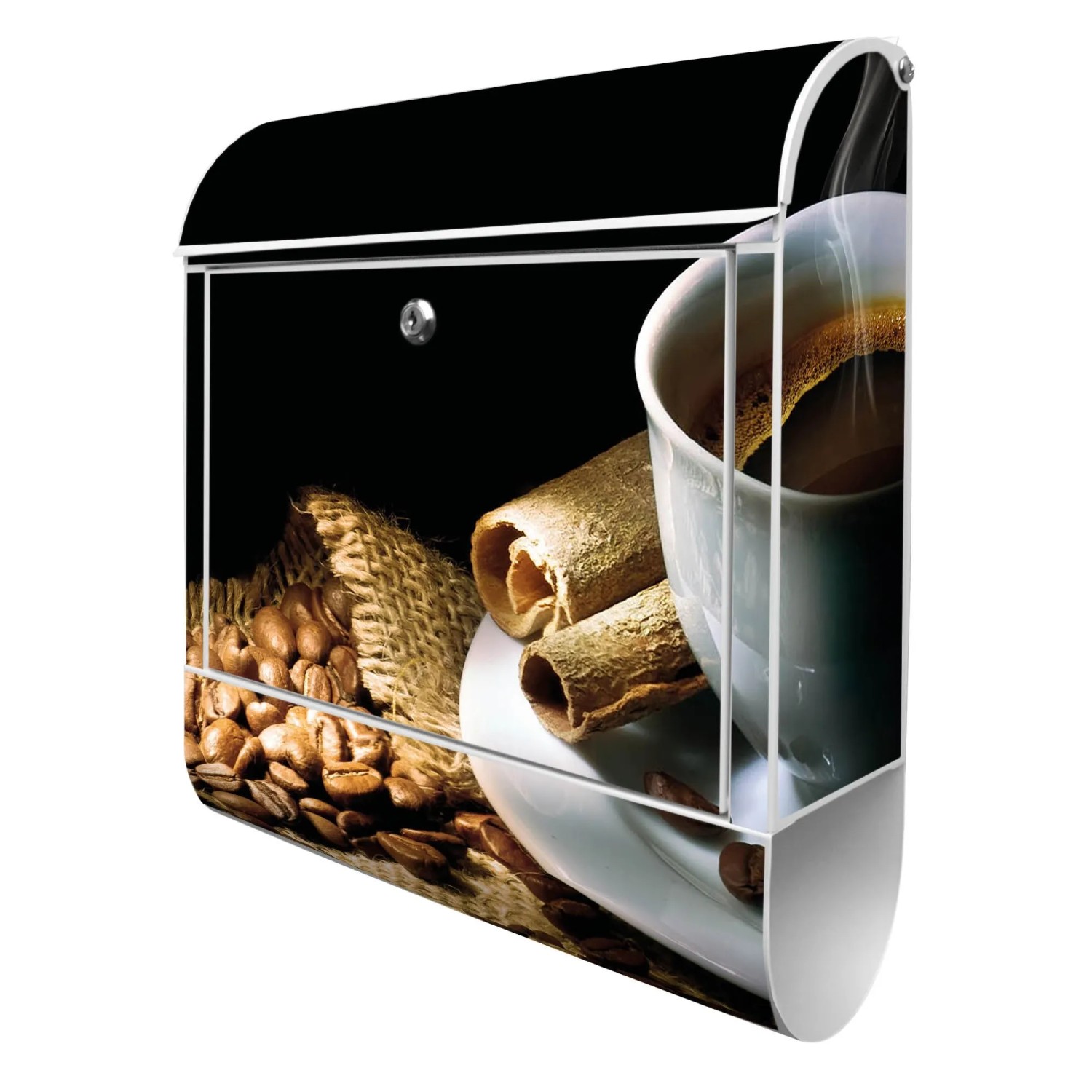 Banjado Design Briefkasten Weiß Pulverbeschichtet 39x47x14cm 2 Schlüssel Mi günstig online kaufen