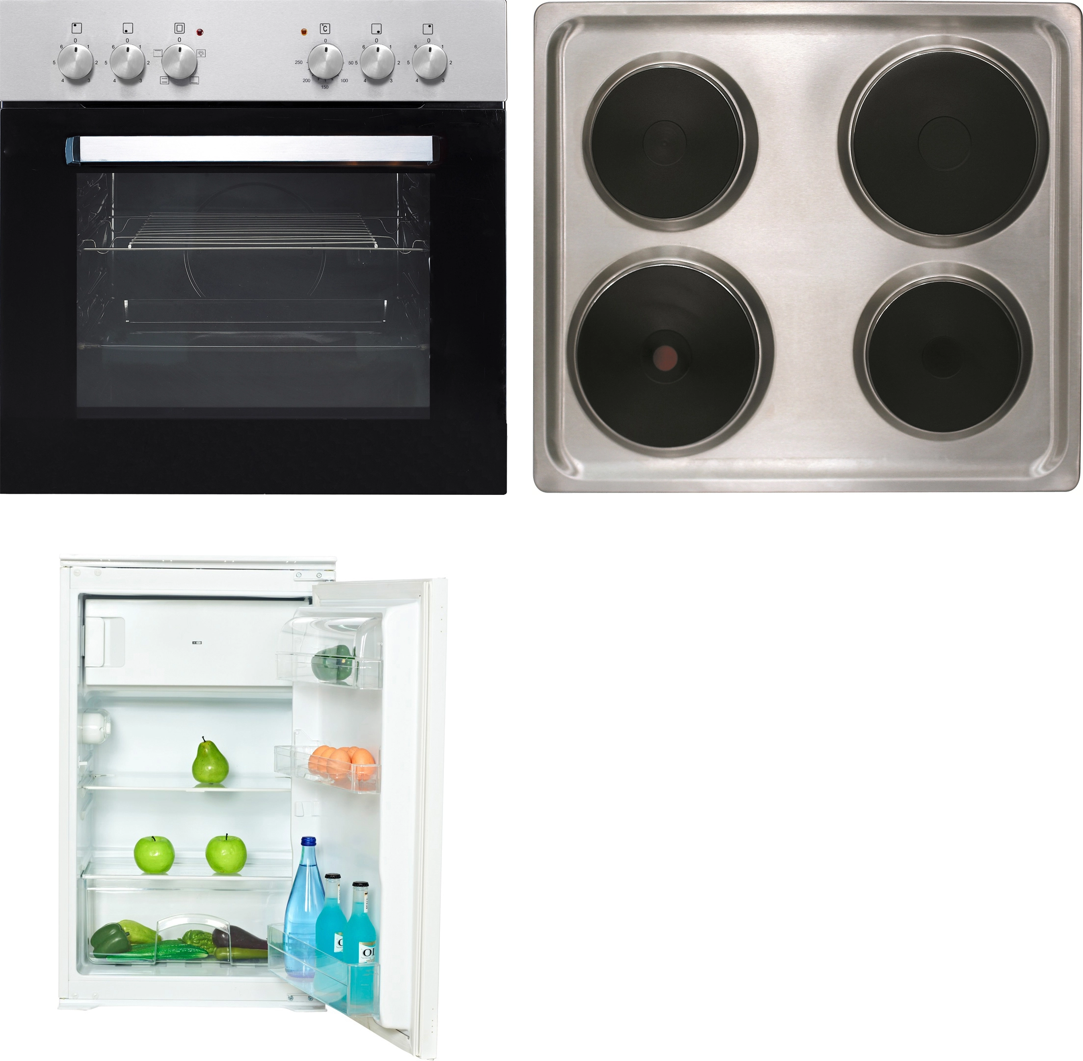 Flex-Well Küchengeräte-Set 1 mit Einbaukühlschrank und Einbauherd OBI kaufen bei