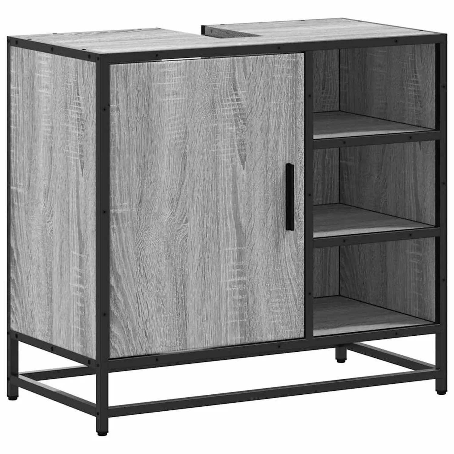 vidaXL Waschbeckenunterschrank Grau Sonoma 65x33x60 cm Holzwerkstoff 849287 günstig online kaufen