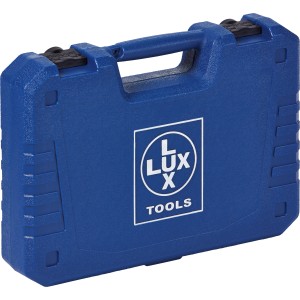 Blauer LUX Werkzeugkoffer Classic, 39-teilig, mit Tragegriff und Verschluss.