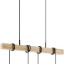 Eglo Townshend 5 Pendelleuchte, schwarz-braun, mit vier Lampenschirmen im Industrial Design.
