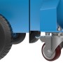 Detailaufnahme Räder des Güde Kompressor Airpower 375/8/100. Mobiler Kompressor mit Lenkrollen und Transporträdern.