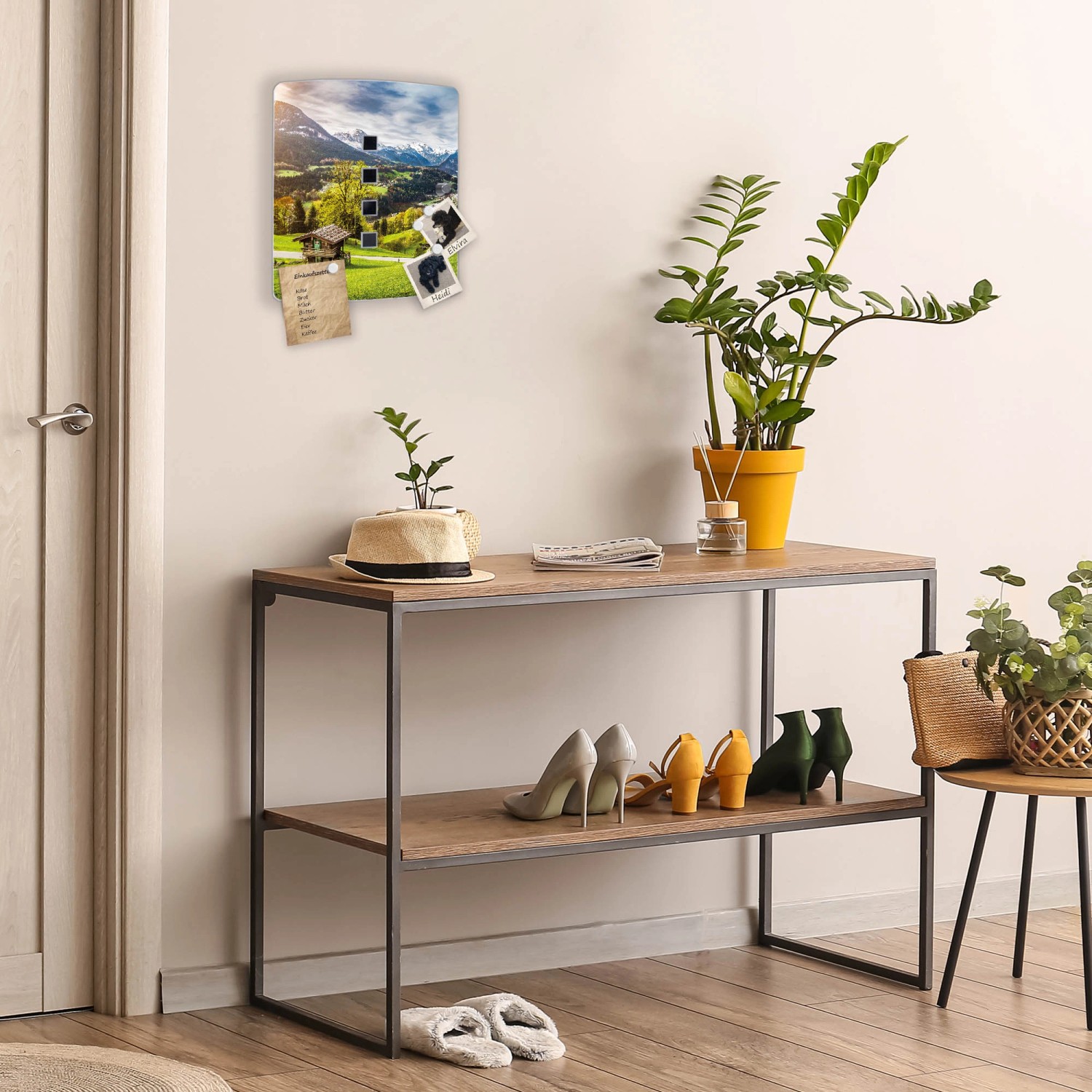 Banjado Schlüsselkasten Edelstahl Berchtesgadener Land, 10 Haken, Magnetverschluss. Dekorative Garderobenleiste.