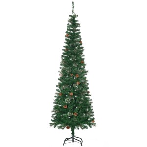 HOMCOM Weihnachtsbaum Kunststoff Metall 54L x 54B x 195H cm