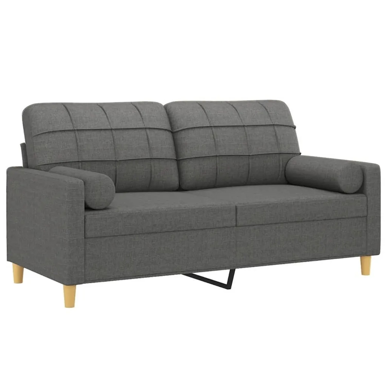 vidaXL 2-Sitzer-Sofa mit Zierkissen Dunkelgrau 140 cm Stoff 3200783 günstig online kaufen