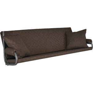 Angerer Hollywoodschaukel Auflage Joy Taupe mit Rautenmuster, inklusive Kissen und Armröllchen.