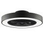 Schwarze LED-Deckenleuchte Catania mit Ventilator, Ø 48,6 cm. Moderne Deckenlampe für Wohnräume.