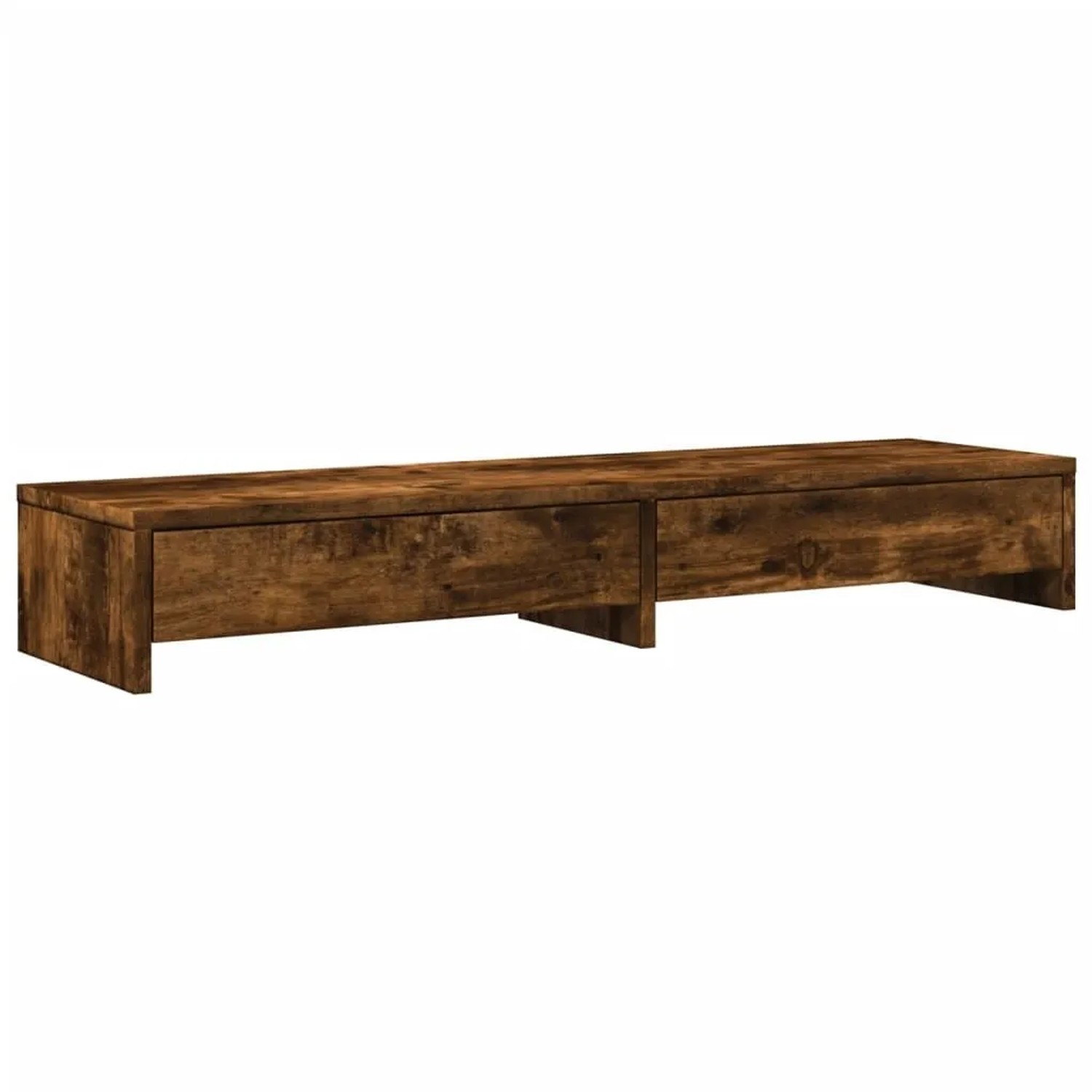 vidaXL Monitorständer mit Schubladen Räuchereiche 100x27x15 cm 854674