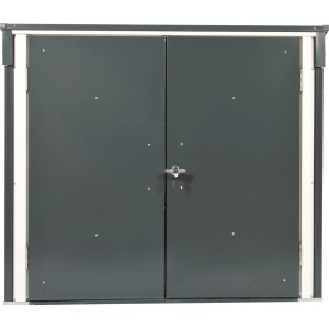 Duramax Mülltonnenbox, 2-fach, anthrazit/weiß, abschließbare Doppeltür für 240L Tonnen.