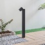 Moderne Lindby Außenleuchte Othil aus Aluminium, dunkelgrau, 80 cm hoch.