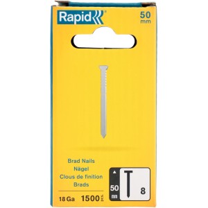 Rapid Nägel 8/50 mm, 1.500 Stück in gelber Verpackung. Druckluftnägel für diverse Abschlussarbeiten.