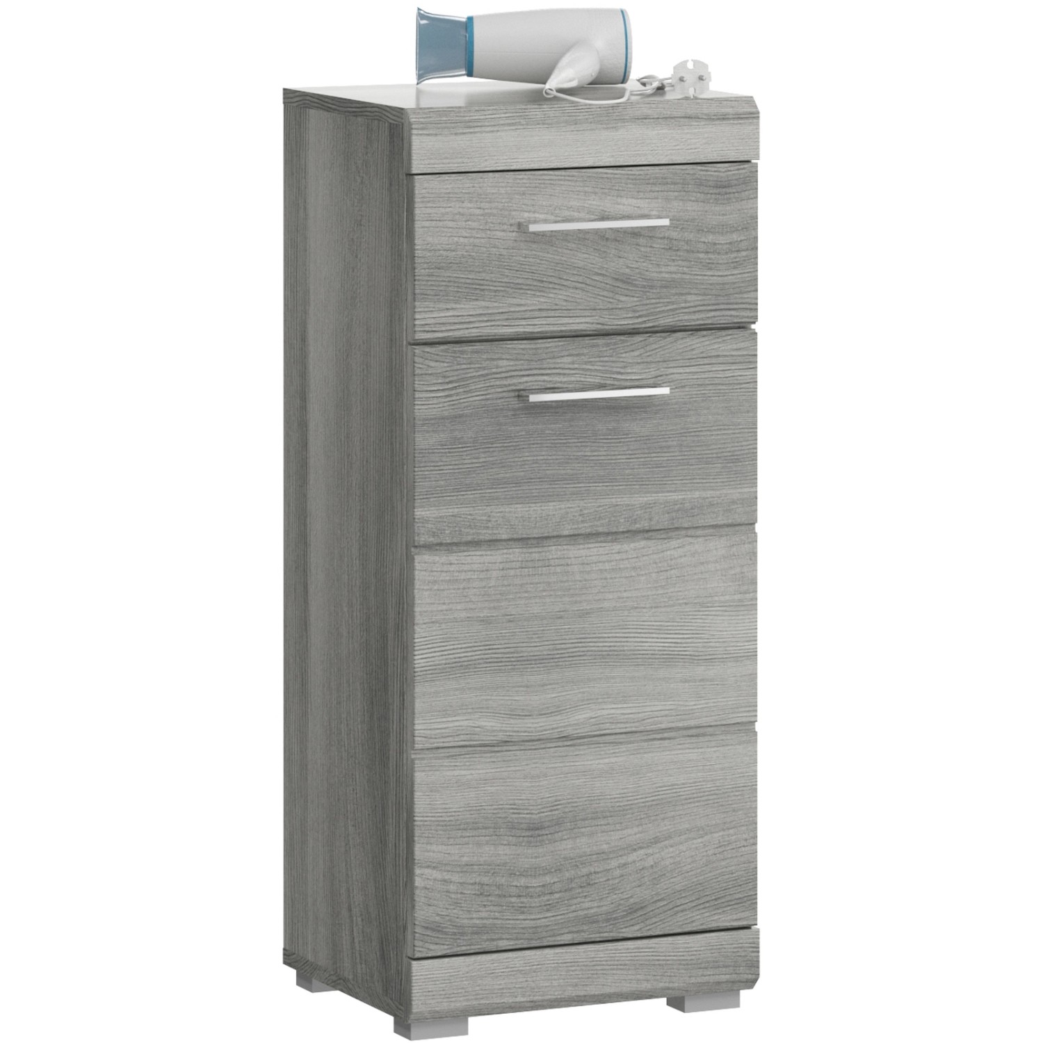 xonox.home Hochschrank in Rauchsilber - 37x88x31cm (BxHxT) günstig online kaufen