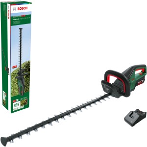 Bosch AdvancedHedgeCut 36 V-65-28 Akku-Heckenschere mit Ladegerät.