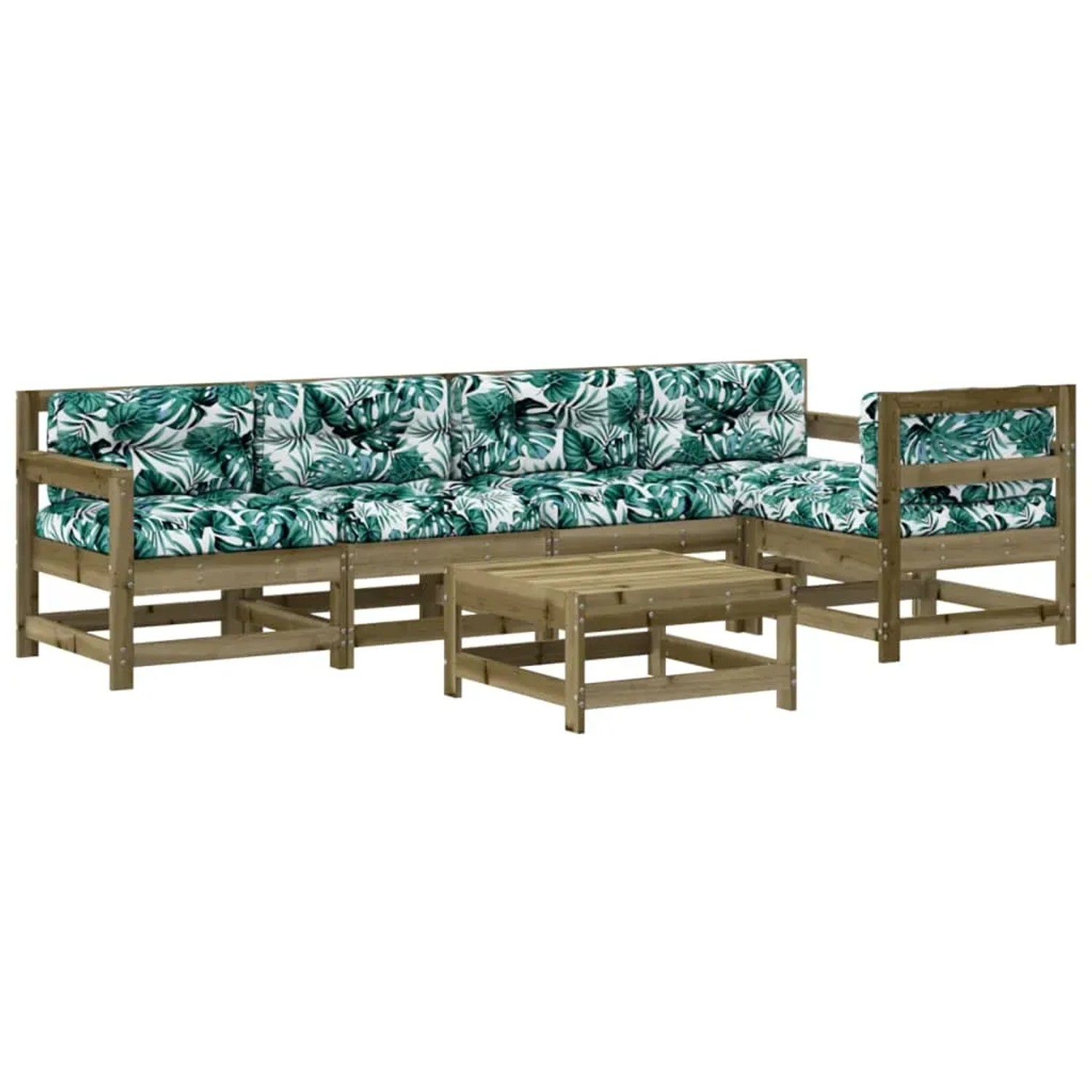 vidaXL 6-Tlg Garten-Lounge-Set mit Kissen Imprägniertes Kiefernholz 3185996 günstig online kaufen