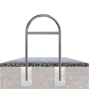 Schake Edelstahlbügel zum Einbetonieren mit Querholm, 650 mm. Sicher und robust für den Außenbereich.
