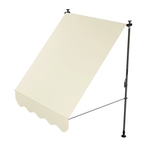 Beige Klemmmarkise Kapstadt 150x120 cm, ideal für Balkon und Terrasse ohne Bohren.
