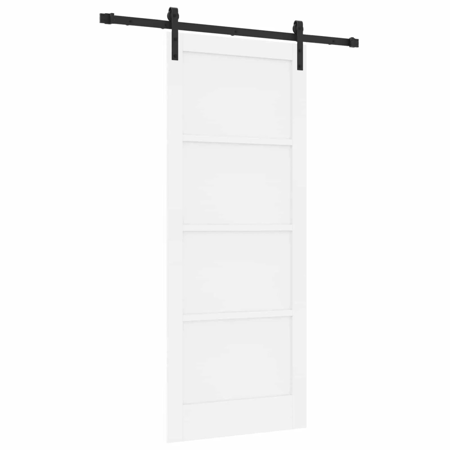 vidaXL Schiebetür Weiß 83 x 202 cm Massives Kiefernholz 3445434