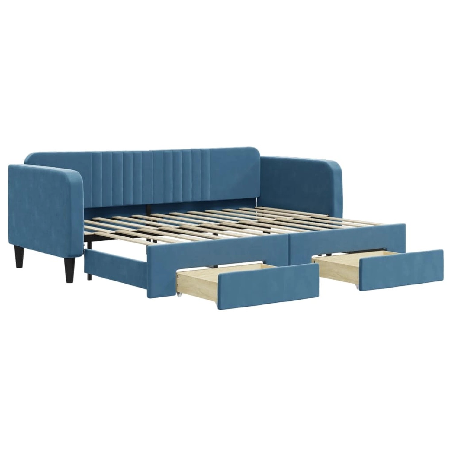 vidaXL Tagesbett Ausziehbar mit Schubladen Blau 80x200 cm Samt1881987 günstig online kaufen
