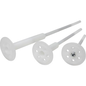 Weiße Schraubdübel ejotherm STR-U-2G 115 mm für Vollwärmeschutz-Systeme.
