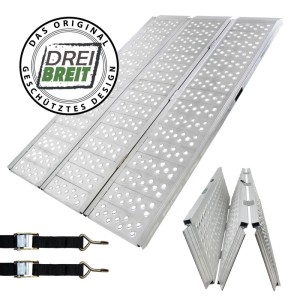 DREIBREIT 3-fach Auffahrrampe, klappbar, 215cm, Tragkraft 1020kg, Zubehör für Autoanhänger.
