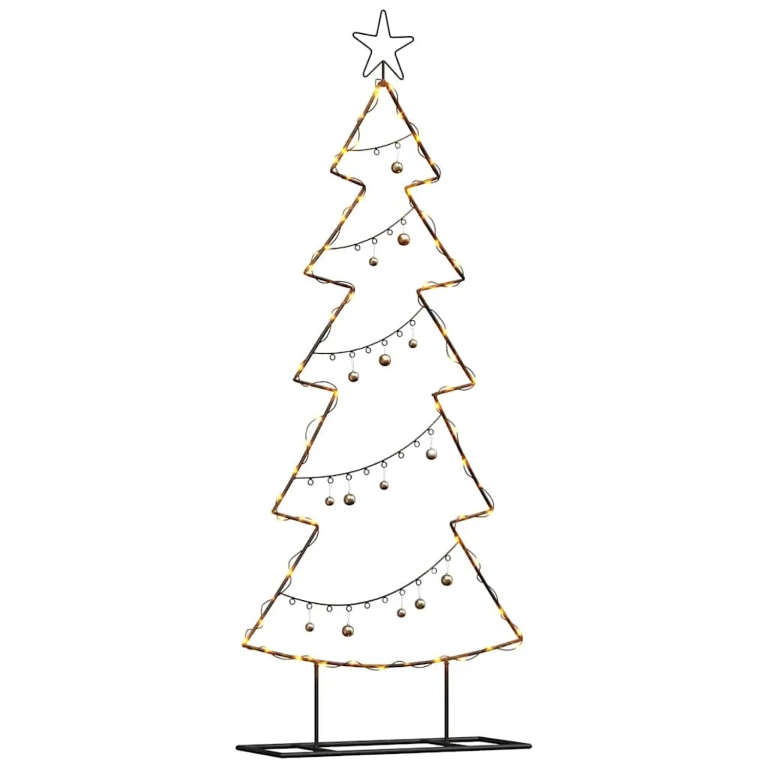 vidaXL Metall Weihnachtsbaum mit Ständer Schwarz 150 cm Stahl 42019189