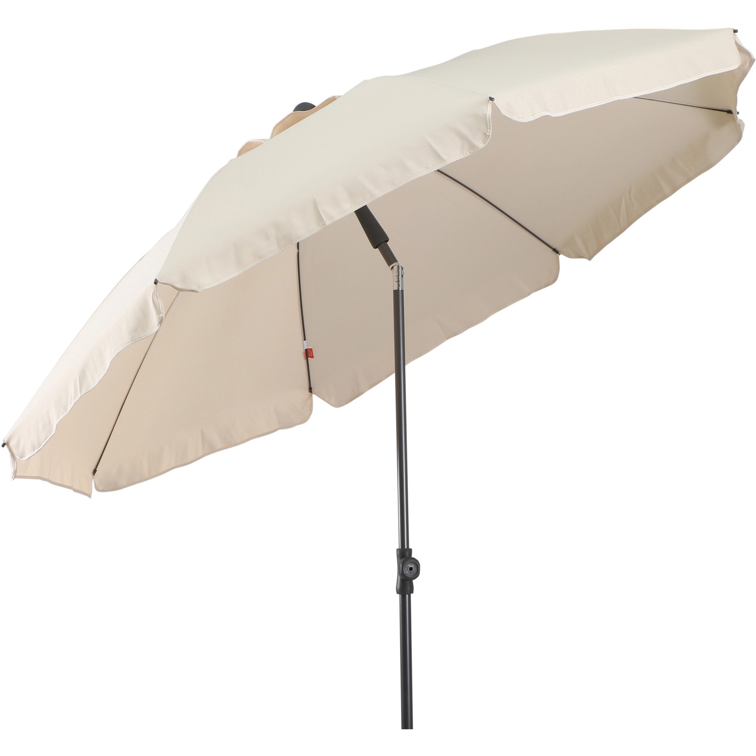 Siena Garden Marktschirm, Ø 200 cm, Natur, mit Knickfunktion. Sonnenschirm für Garten und Balkon.