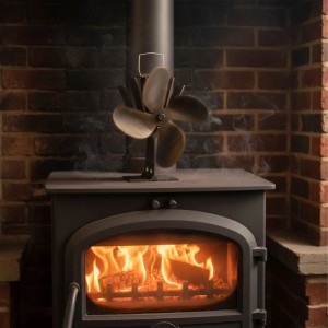 Relaxdays Ofenventilator Aluminium Schwarz Bronze Stromlos Vintage 21 cm x 19 cm x 12 cm 0,57 kg